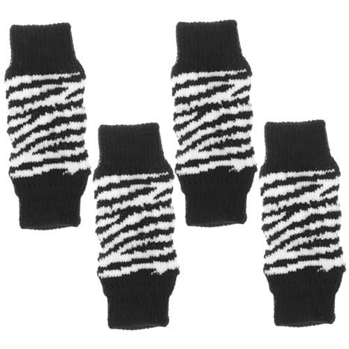 Hohopeti 1 Set Hundesocken Für Den Winter Ersatzsocken Für Hunde Baumwollsocken Pfotenschutz Für Vorderbeine rutschfeste Hundesocken Für Kleine Und Mittelgroße Hunde Zebra Design von Hohopeti