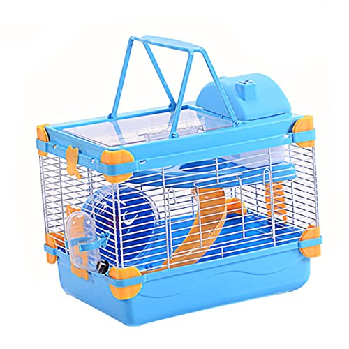 Hohopeti Kompakter dekorativer Hamsterkäfig mit doppellagigem Luxus- Orange/Blau von Hohopeti