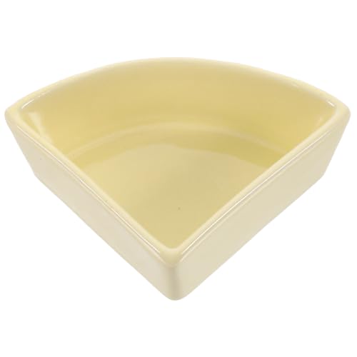 Hohopeti 1Stk Futternapf Dreieck für Hamster kleine Tier wasserflasche Futterbecken für Hamster pet Water Bowl keramikschüssel Hundefutter Haustier Futternapf für Hamster Trinkschale Yellow von Hohopeti