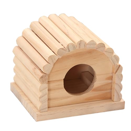 Hohopeti 1Stk Hamster Villa Chalet Hamster Unterschlupf Hamsterhütte Rennmaus Ruheplattform für Hamster Haustierhaus hamsterhaus Hamster Spielzeug Holzhütte Spielhaus hölzern von Hohopeti