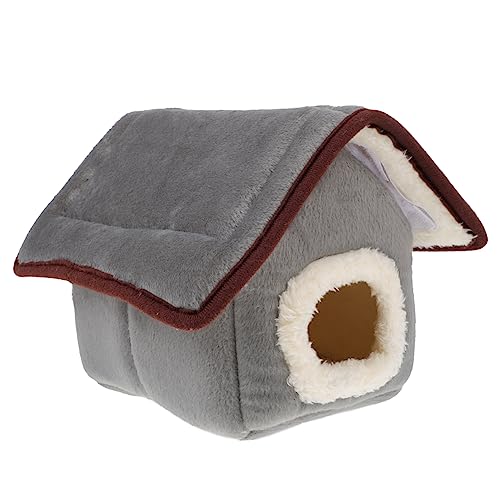 Hohopeti 1Stk Hamster Winterbaumwollnest Hase Haustier Kleintierversteck Hamster warmes Hamster Bett hamsterbett hundesofa Hamster warmes Nest winterliches Haustierbett Baumwolle Grey von Hohopeti