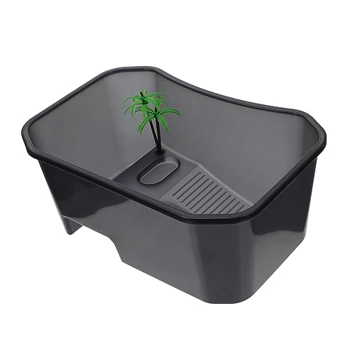 Hohopeti 1Stk Mini-Schildkrötenbecken Spinnen-Terrarium Reptilienkäfig aus Acryl Zubehör für Aquarien Schildkrötenpier reptichip Fall für Schildkröten Mini-Schildkröten-Fall Plastik Black von Hohopeti