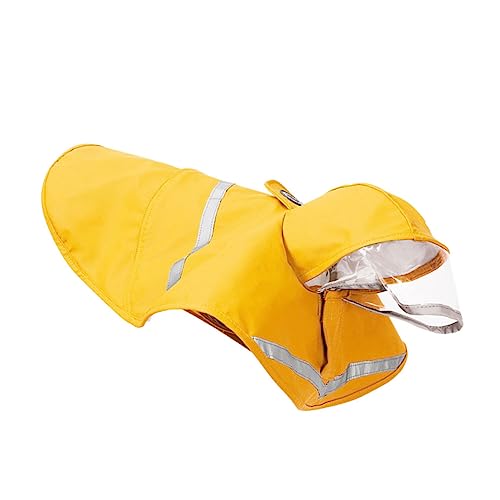 Hohopeti 1Stk Regenjacke für Haustiere kleine hundekleidung Hunde-Regen-Hoodie Welpe Warnschutz Regenjacke hunderegenmantel wimperntusche Hund Regen Slicker Regenmantel für Haustiere Yellow von Hohopeti