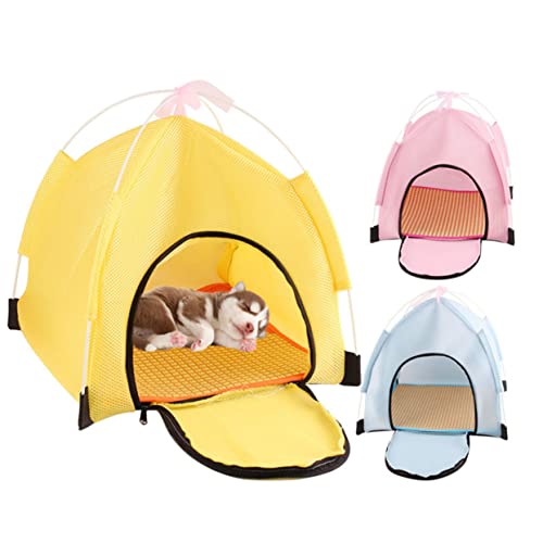 Hohopeti 1Stk Sonnenschutzzelt Indoor-Hundehütte Haustier vorhanden Katzenzeltbett Kissenbetthaus für Haustiere Kätzchen Zelt haustierzelt pet Supplies haustierbedarf Haustierzubehör Rosa von Hohopeti