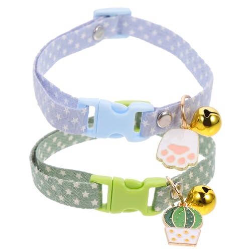 Hohopeti 2 Stück Katzenhalsband Kätzchenzubehör Katzenhalsband Für Abreiß Für Katze Kätzchenhalsband Katzenhalsband Abreiß Katzenkettenhalsband von Hohopeti