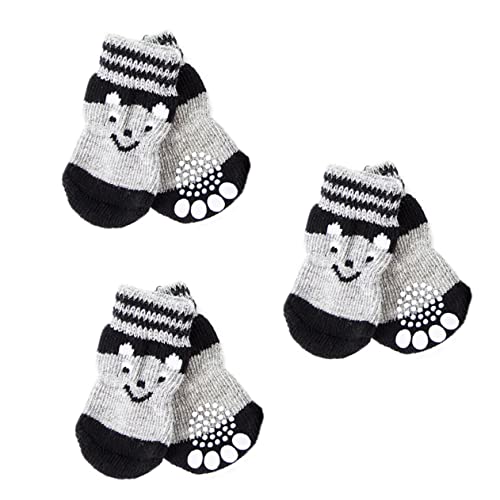 Hohopeti 3 Paare Hundeschuh Socken Hundesocken Für Indoor-Schuhe Für Welpen Atmungsaktive Socken Outdoor-socken Haustier Strümpfe Pfotenschützer Für Haustiere Haustier Hund Socken Baumwolle von Hohopeti