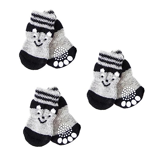 Hohopeti 3 Paare hundeschuh socken Schuhe für Hunde Haustierstiefel Stiefeletten Winterschuhe für Welpen hundesocken Dog Socks Dog Shoes Haustier Stiefel Fußschlaufe für Haustiere Baumwolle von Hohopeti