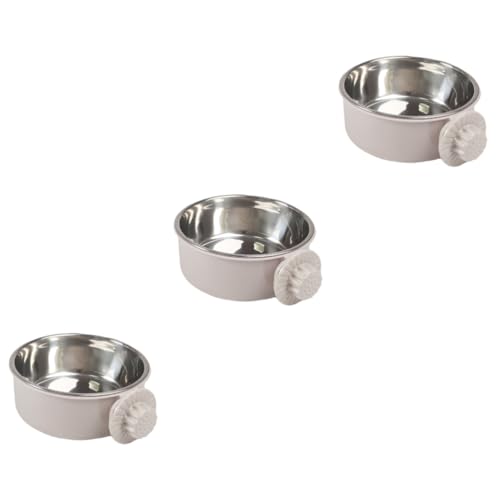 Hohopeti 3St Haustiernapf Schüsseln für Haustiere Futternapf für Katzen Hundekiste Wassernapf edelstahlspüle pet Feeder Hundenäpfe Zwinger Hundefutter Futterautomat für Haustiere Grey von Hohopeti