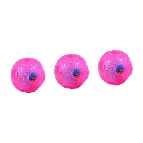 Hohopeti 3St Leckerli-Ball für Hunde Interaktives Hundespielzeug Fußballspielzeug interaktives Spielzeug Interactive Toys Dog Toy chew Toy Leckerli-Spielzeug für Hunde Ball behandeln Rosa von Hohopeti