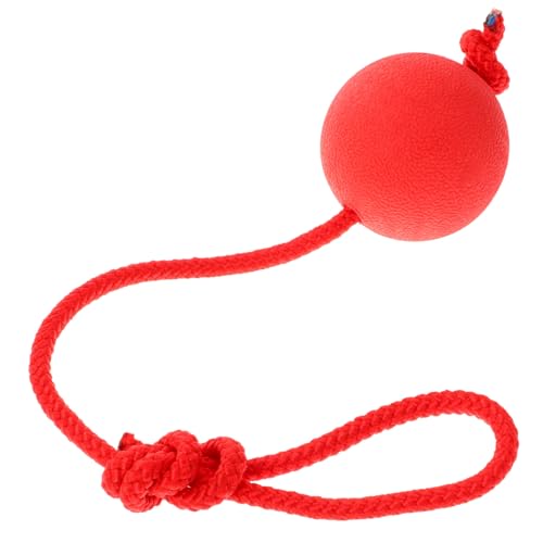 Hohopeti 3St Spielzeugball für Haustiere Apportierbälle für Hunde Spielzeug zum Werfen von Hunden Dog chew Toy hundekauspielzeuge Hundeseilspielzeug Hundeball trainieren Seil Gummiball rot von Hohopeti