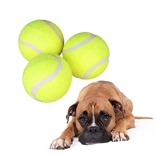 Hohopeti 3er-Pack Tennisbälle Für Hunde Große Kauspielzeuge Für Hunde Zum Zahnen Für Trainingsbedarf von Hohopeti