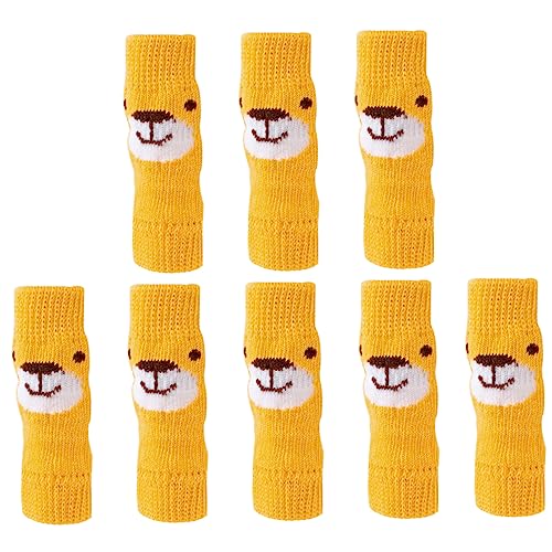 Hohopeti 4 Sätze Haustier socken Welpensocken thermische Socken Sprungsocken für Hunde Pfote hundesocken Dog Socks Rutschfester Beinschutz für Welpen Beinwärmer für Hunde Polyester Yellow von Hohopeti