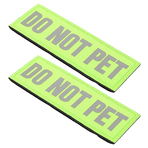 Hohopeti 4 Stück Dienst Hunde Entfernbarer Kleber Hundegeschirr Nicht Streicheln Kleines Hundegeschirr Weste-Geschirr-Patches Reflektorweste Reflektierender Aufkleber Warnweste Nylon Green von Hohopeti