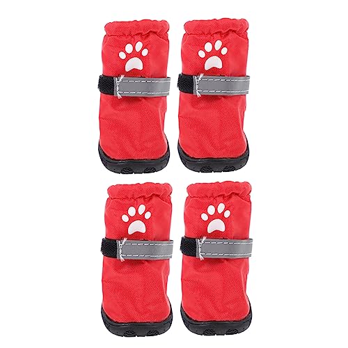 Hohopeti 4 Stück Regenstiefel Für Haustiere Anti-rutsch-hundestiefel Regenhundeschuhe Pfotenschutzstiefel Für Hunde Winterschuhe Für Hunde Hundepfote Outdoor-Schuhe Polyester Mittlerer Hund von Hohopeti