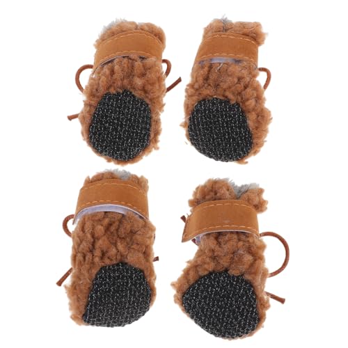 Hohopeti 4 Stück Hundeschuhe Schneestiefel – rutschfeste Pfotenschützer Welpen Schneestiefel Hund – rutschfeste Schuhe Hunde Schneestiefel Winterstiefel Für Hunde Haustier Schneestiefel von Hohopeti