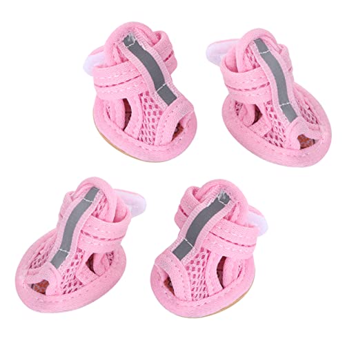 Hohopeti 4 Stück Hundestiefel Für Haustiere Atmungsaktive Mesh Sandalen Mit Rutschfester Sohle Rosa Größe 4 Idealer Pfotenschutz Für Den Sommer Für Und von Hohopeti