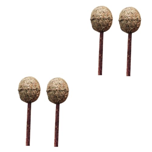 Hohopeti 4 Stück Katzenminzball Katzenminze Bälle Katzenbälle Katzenminze-Sticks Katzenspielzeug Katzenminze Lutscher Katzenwand Katzenlutscher Katzenrad Backenzähne Taktstock Brown Bambus von Hohopeti