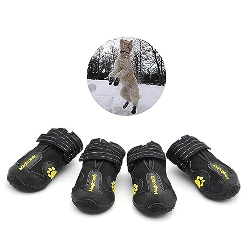 Hohopeti Schneestiefel Für Hunde Und Welpen 4 Stück Haustierschuhe Warme Hundestiefel Größe 8 Schwarz von Hohopeti