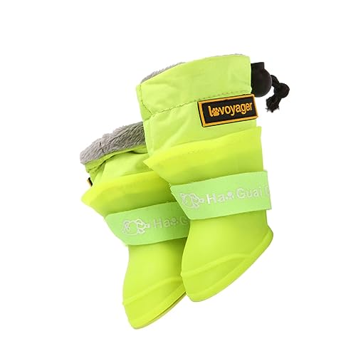 Hohopeti Warme Bequeme Regenstiefel für Hunde 4 Stück wasserdichte Haustierschuhe rutschfest robust für regnerische Tage von Hohopeti