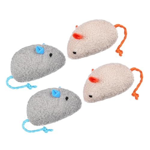 Hohopeti 4pcs Cat Mouse Toys Plush Mouse Toy Katze Necke Spielzeug Indoor -Haustier -kauspielzeug Necken von Hohopeti