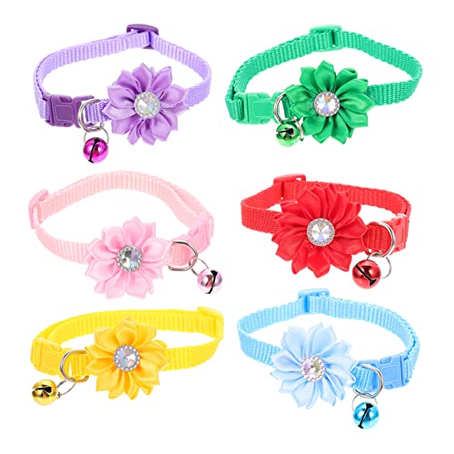 Hohopeti 6st Blumenhalsband Für Haustiere Abreiß Für Abbrechbare Katzenhalsbänder Abreißbares Hundehalsband Kleines Welpenhalsband Schal Stoff Haustier-Outfit Krawatte von Hohopeti