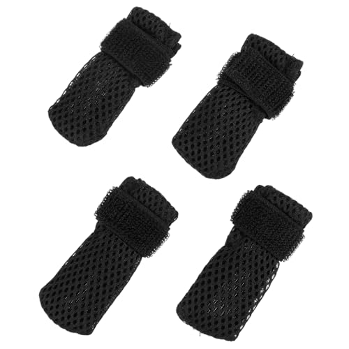 Hohopeti 8 STK Katzenschuhe Socken für Katze Katzenkratzer Kätzchenpfotenschutz Katzennagelabdeckungen Paws pfotenschutz katzenpflege Schuhe für Katzen Katze gegen Kratzer Polyester Black von Hohopeti