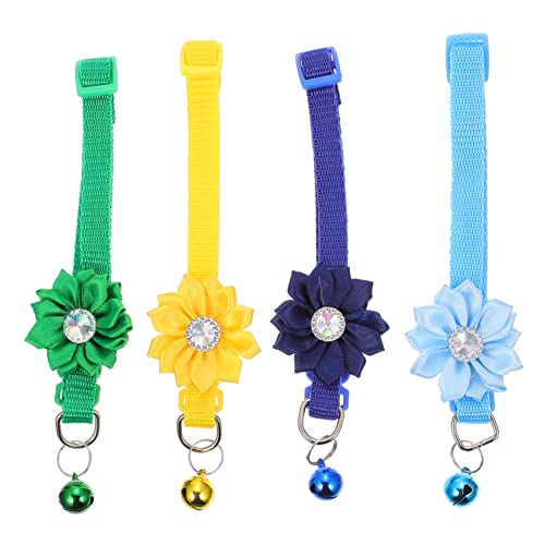 Hohopeti 8 STK Blumenhalsband Für Haustiere Sicherheitshalsbänder Für Katzen Kätzchenhalsband Mit Schnalle Katzenhalsband Floral Mit Glocke Krippenzubehör PVC Haustier Hund Kleidung von Hohopeti