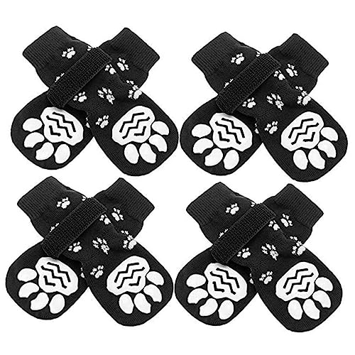 Hohopeti 8St Hundesocken pet paw pet Supplies Hunde Socke verschleißfeste Welpensocken Wiederverwendbare Welpensocken Tragbare Katzensocken austauschbare Welpensocken Reine Baumwolle Black von Hohopeti