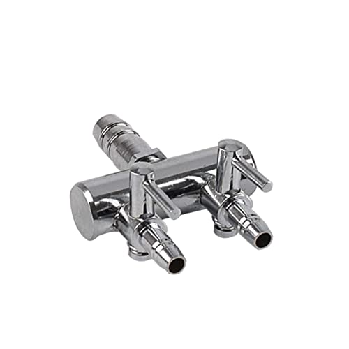 Hohopeti Aquarium Auslass Verteiler 2 Wege Edelstahl 8 Bis 4 Mm Inline Luftpumpe Durchflussregler Schalter Silberfarben Sauerstoffverteiler Für Aquarien Wasserhahn Adapter von Hohopeti