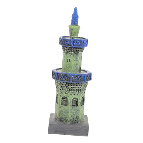 Hohopeti Aquarium Landschaftsbau Turm Figur Miniatur-Pagodenstatuen Aquarienverzierung Turmschmuck Dekor Fisch wohnungsdeko wohnraumdeko künstliche Turmstatue lebensechte Turmstatue Harz von Hohopeti