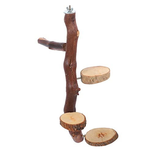 Hohopeti Baum Schaukel Chinchilla Papageienkäfig Holzplattform Wellensittich Ständer Sitzstangen Meerhörnchen Home Hamster für Naturholz Käfig Sitzstange Haushaltsklettern Springboard Stand von Hohopeti