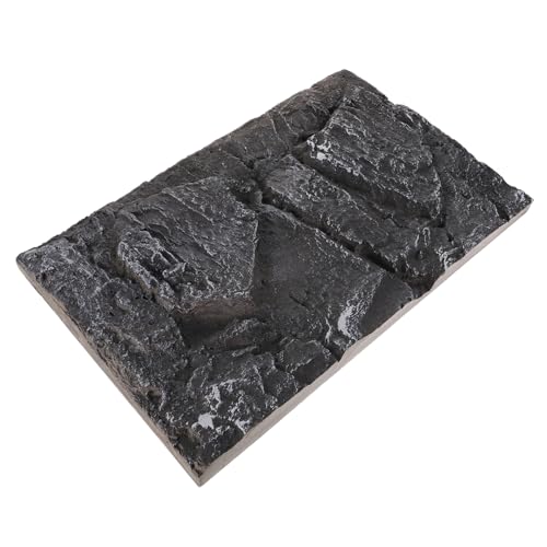 Hohopeti Dekoplatte Für Schildkrötenbecken Schwarze Untersetzer Aquariensteine Accessoires Für Bartagamen 3D-Wand Fisch Reptilien-lebensraum-dekor Drachenstein Aquarienfelsen Schiefer Pu von Hohopeti