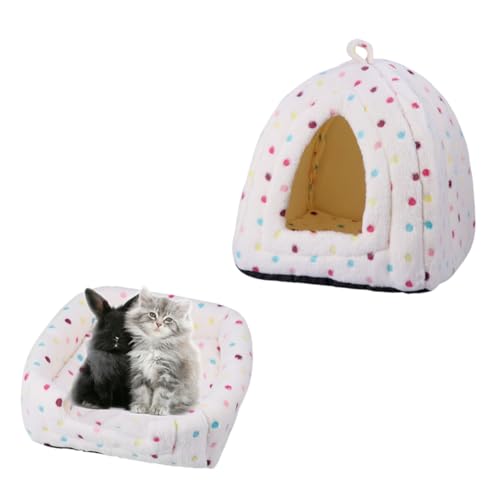 Hohopeti Dreieckige Hundehütte Für Kleine Und Mittelgroße Haustiere Und Katzenzelt Gemütliches Nest Beige Ideal Als Schlafsack Oder Zwinger Für Welpen Und Katzen von Hohopeti