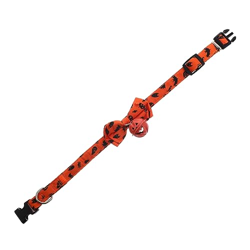 Hohopeti Halloween-Kragen Festival-welpenhalsbänder Welpen Sicherheitshalsbänder Für Kätzchen Kleines Hundehalsband Verstellbare Welpenhalsbänder Für Streu Katze Polyester Orange von Hohopeti