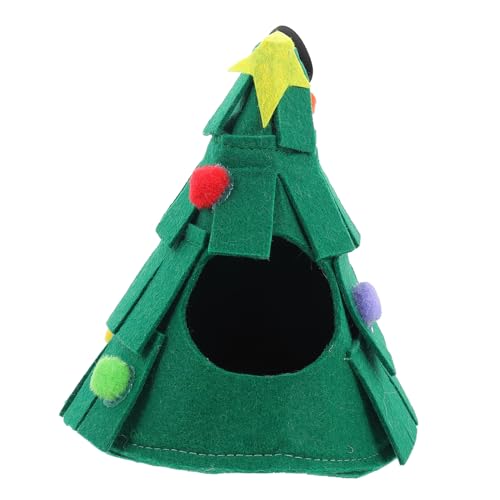 Hohopeti Hamster-Weihnachtsnest Bett für kleine Haustiere Spielzeug für Kaninchen Weihnachtsbaumform Hamster Schlafplatz Abnehmbare Hamsterhängematte atmungsaktive Hängematte für Haustiere von Hohopeti