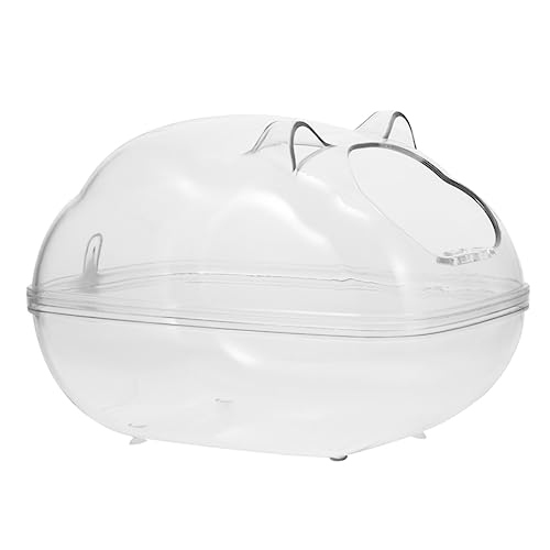 Hohopeti Hamsterbad Igel-Sandzimmer Badebehälter für kleine Haustiere Hamstertoilette Hamster sandbad Hamster Spielzeug kleines Haustier-Badebecken Hamster-Saunaraum Plastik Transparent von Hohopeti