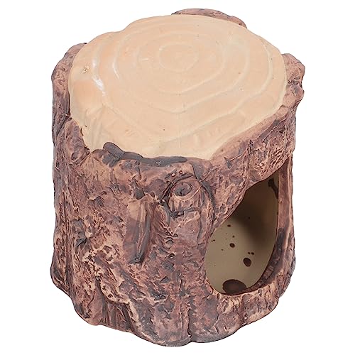 Hohopeti Wald Stil Keramik Hamster Nest Bett Holz Look 1PC Roman Modellierung Pet Supply von Hohopeti