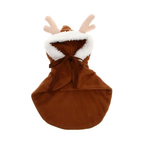 Hohopeti Haustier-Cosplay-Kostü Weihnachtskatzenkostü Haustierumhang Winterkleidung für Hunde hundemantel Dog Raincoat Winterjacken Kleider Party-Hundekleidung Elch Verwandlungs-Outfit von Hohopeti