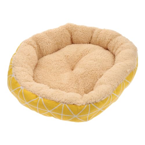 Hohopeti Haustierbett aus Lammvlies hundebett Matte Hunde Plüschdecke Heimtierbett katzenbett pet Bed Welpendecke kleine hundebetten waschbares hundebett Haustier Hundematte Tuch Yellow von Hohopeti