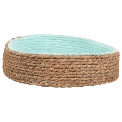 Hohopeti Haustierbett aus Rattan Katzenbett Hundebett catsbests Wicker Schlafplatz für Haustiere grassmatten Zwinger Rattanbett für Katzen Hundekörbe mittel kühlendes Haustiernest Grasweide von Hohopeti