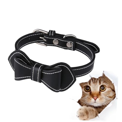 Hohopeti Haustierhalsband Bowknot Kragen Haustier Hundehalsband Pu Hundehalsband Haustier Pu Heimtierbedarf von Hohopeti