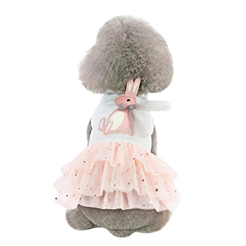 Hohopeti Haustierrock Welpenkleid kleine hundekleidung Hundebekleidung für kleine Hunde Mädchen Dog Costume hundekostüme für Hunde Kleider Partykleidung für Haustiere Party-Hundetuch Rosa von Hohopeti