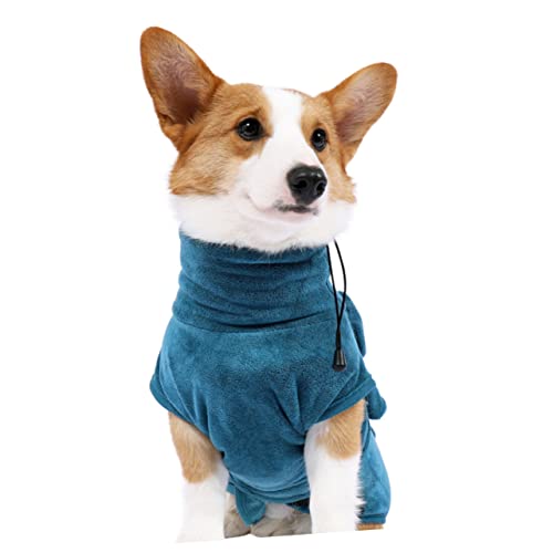 Hohopeti Hunde-Pyjama hundepflege Hunde Pflege hundebekleidung Bademantel für Hunde Hundehandtücher zum Trocknen von Hunden Hundehandtuch Nachthemd für Haustiere plüschige Robe Green von Hohopeti