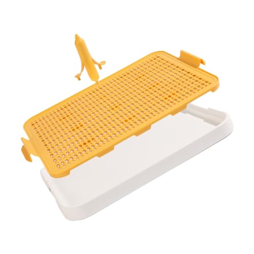 Hohopeti Hundetoilette Töpfchenmatte für Hunde Welpentrainingstoilette WC-Ablage Hundestreu pet Supplies Dog Poop Bag Holder dogbed hundetopf tablett Hundepipischale für den Haushalt Yellow von Hohopeti