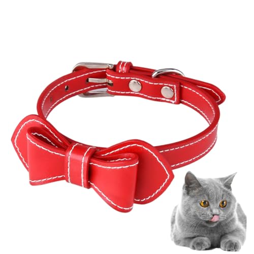 Hohopeti Katze Bowknot Kragen Pu Hundehalsband Haustierhalsband Haustier Hundehalsband Heimtierbedarf Haustier Pu Halsband von Hohopeti