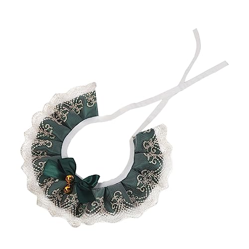 Hohopeti Katze Hund Spitzenschal Blumenverzierungen Hundehalsband Mädchen Hunde hundekragen Zubehör für Haustierkleider Halsschmuck für Haustiere Baumwolle Polyester Army Green von Hohopeti