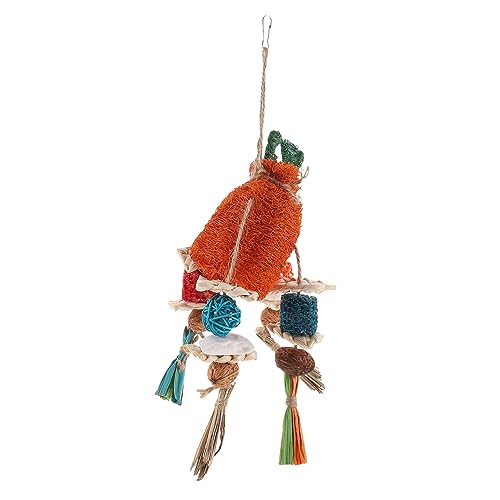 Hohopeti Kauspielzeug für Vögel Papageienbackenspielzeug Vogel Papagei Spielzeug vogelkäfig zubehör vogelzubehör für käfig Parrot Toys großes Vogelspielzeug Kauspielzeug für Haustiere Luffa von Hohopeti