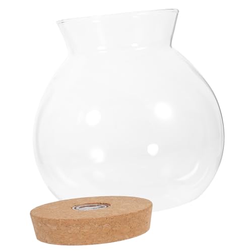 Hohopeti Landschaftsflasche wohnzimmerdeko wohnaccessoires Terrarium-Kit transparente Fischflasche Anlage Tisch-Pflanzenständer dekorative Glasvase Micro-Landschafts-DIY-Flasche Holz Weiß von Hohopeti