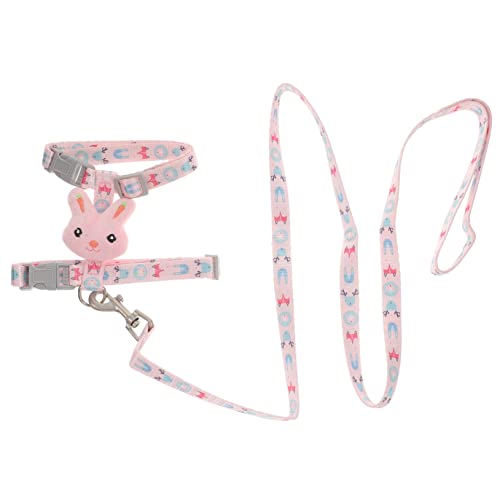 Hohopeti Leine pet Supplies katzenseil katzenhalsband katzenoutfit Gehendes Haustiergeschirr atmungsaktives Haustier laufweste Traktionsgeschirr für Kätzchen Outdoor-Gehgeschirr Nylon Rosa von Hohopeti