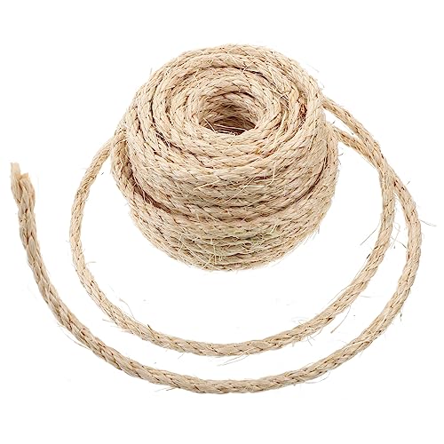 Hohopeti Natürliche Sisal Seilrolle 6mm x 10m Hochwertiges Verschleißfestes Hanfseil Für Katzenkratzbaum & DIY Katzenbedarf Ideal Für Katzenkratzsäulen Und Kratzmöbel von Hohopeti